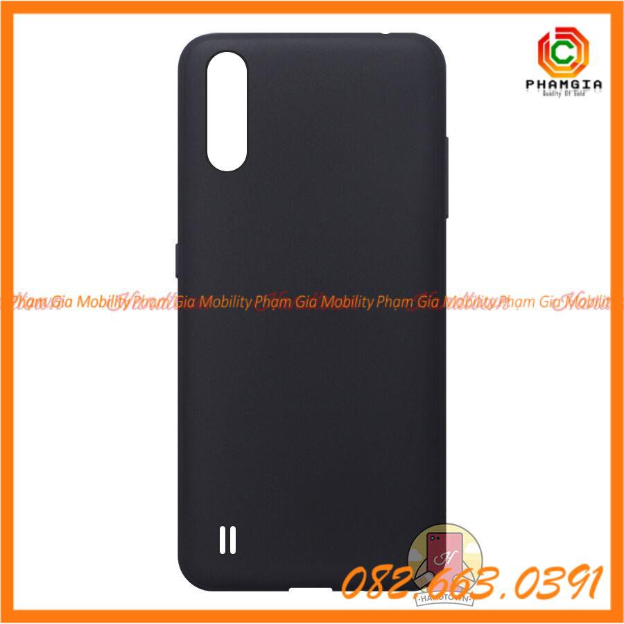 Ốp lưng Samsung Galaxy A01 Dẻo Đen Giả Da, Chống Ố Đẹp Bền