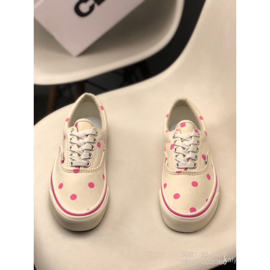 Giày Vans X Cdg Era Lx Gril Vải Canvas Họa Tiết Chấm Bi Khoét Sâu Size 35-40 Cho Nữ