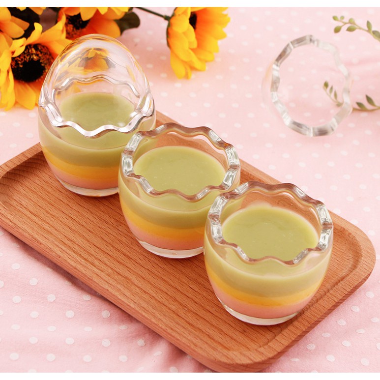 Trứng thủy tinh đựng bánh plan 60ML, đựng sữa chua 60ML