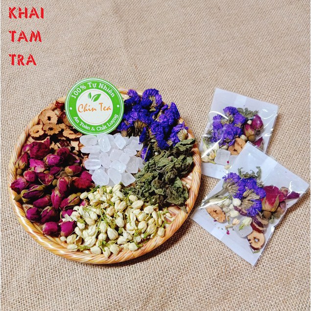 Khai tâm trà, set trà, T03, Trà hoa thư giãn vui tươi, thanh lọc cơ thể, tiêu độc , mát gan....