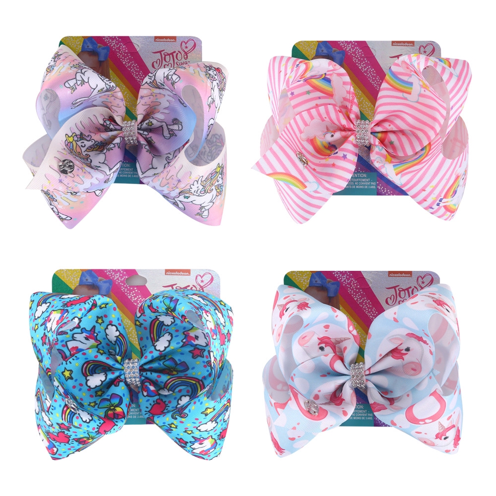 8 "Jojo Siwa Unicorn Jojo Siwa Bow New Unicorn Series Mũ đội đầu trẻ em 8 Inch