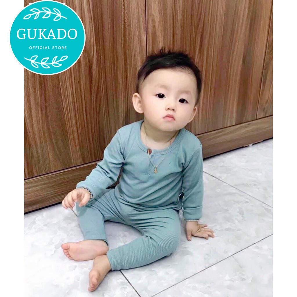 Bộ quần áo trẻ em nam nữ dài tay ( 5 - 18 kg) gân tăm thun tăm K.WOO thời trang cao cấp xuất khẩu hàn quốc giá rẻ BQADKW