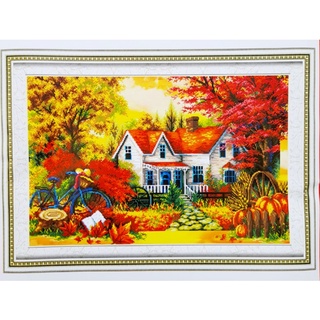 Tranh Thêu Chữ Thập 3D Vẻ Đẹp Mùa Thu EVA8240 (KHÁCH TỰ THÊU) KT:76X52CM