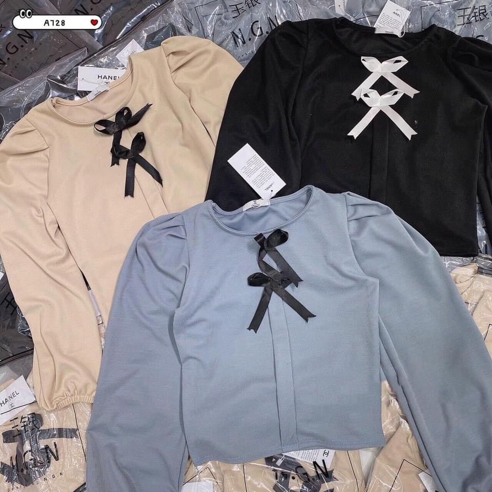 ÁO LEN TĂM NƠ NGỰC BÁNH BÈO TIỂU THƠ HÀNG QUẢNG CHÂU CAO CẤP