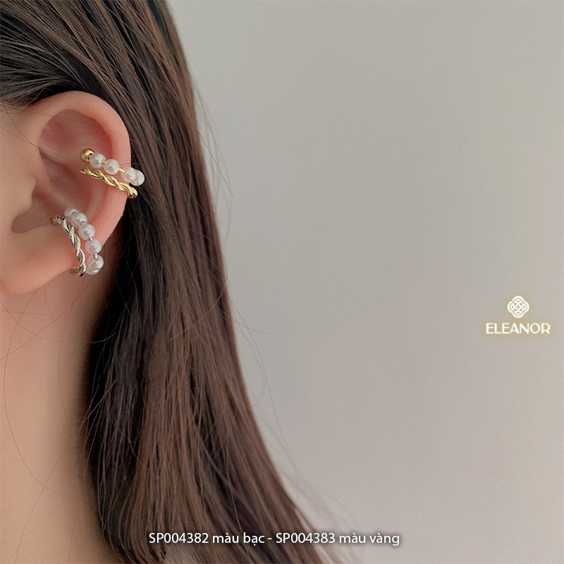 Bông tai nữ gắn vành Eleanor Accessories ngọc trai nhân tạo phụ kiện trang sức 4382 ( một chiếc )