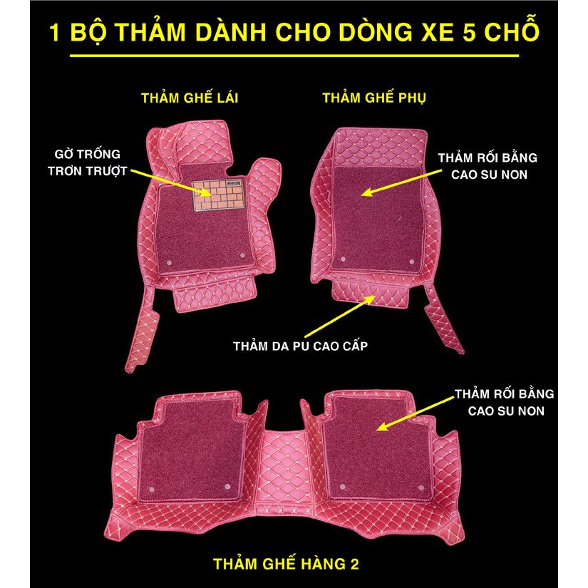 Thảm lót sàn ô tô 6D Nissan Sunny chống nước, không mùi, phủ kín 90% sàn xe