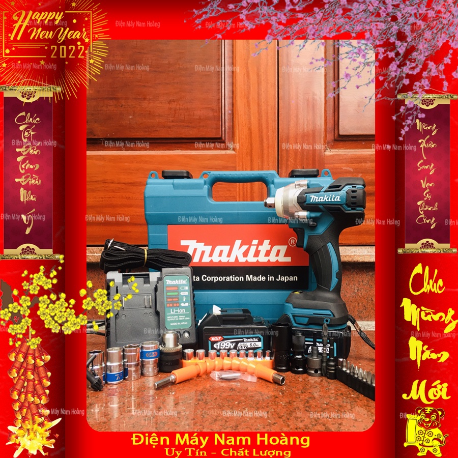 Máy Khoan Pin-Siết Bulong Makita 199V không chổi than,3 chức năng, Bắn Mở Ốc Vít,Chất Lượng-Khỏe-Giá Rẻ,Pin10cell,đầy đủ