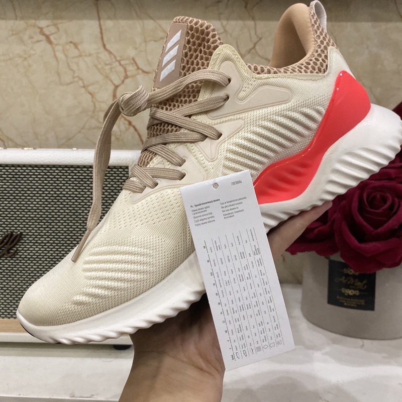 ẢNH THẬT  Giày alphabounce kem gót cam