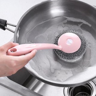 Cây cọ xoong nồi búi sắt có tay cầm