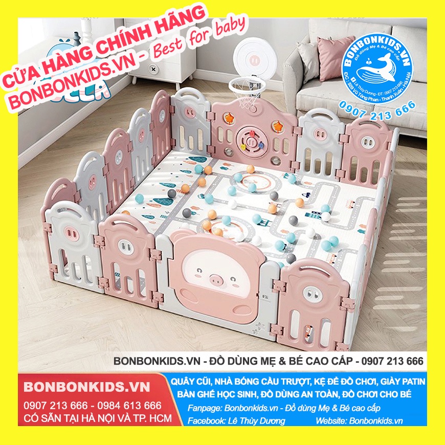 Quây cũi nhựa Holla heo chính hãng, Quây cũi gấp gọn mới nhất