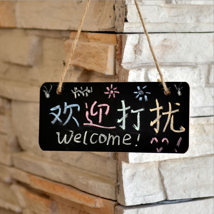 Bảng Đen Mini Bằng Gỗ Có Dây Treo Sáng Tạo Đa Ứng Dụng