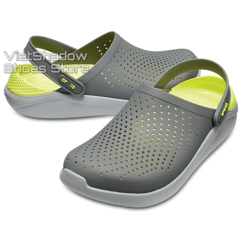 Dép bít đầu - Sục nhựa LITERIDE Unisex màu Xám/Xanh neon - Mã SP 204592