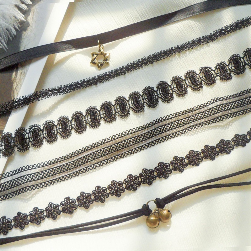 Vòng Cổ Choker Ren Màu Đen Phong Cách Gothic Quyến Rũ