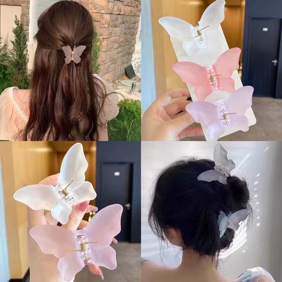 1 Kẹp tóc càng cua size lớn hình bướm phong cách Hàn Quốc thời trang