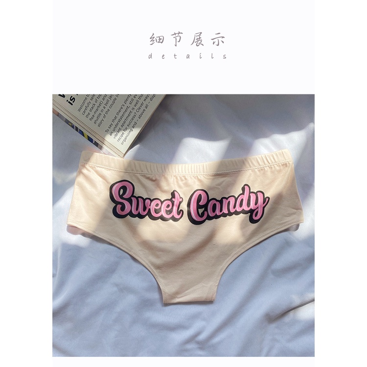 DUNEA Quần lót in chữ màu sắc tương phản phong cách cổ điển