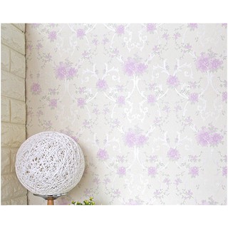 DECAL 1m Giấy dán tường khổ rộng 45cm ( có sẵn keo ) - HOA MẪU ĐƠN TÍM ELL044