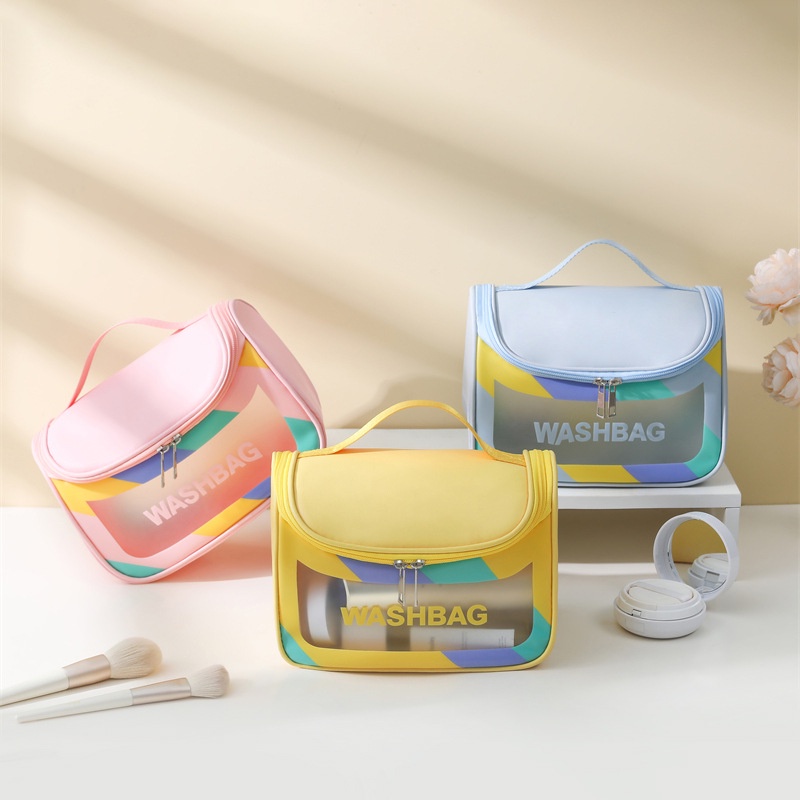 Túi đựng mỹ phẩm, đồ dùng cá nhân chống thấm bằng nhựa Pu size 23x12x16cm tiện lợi