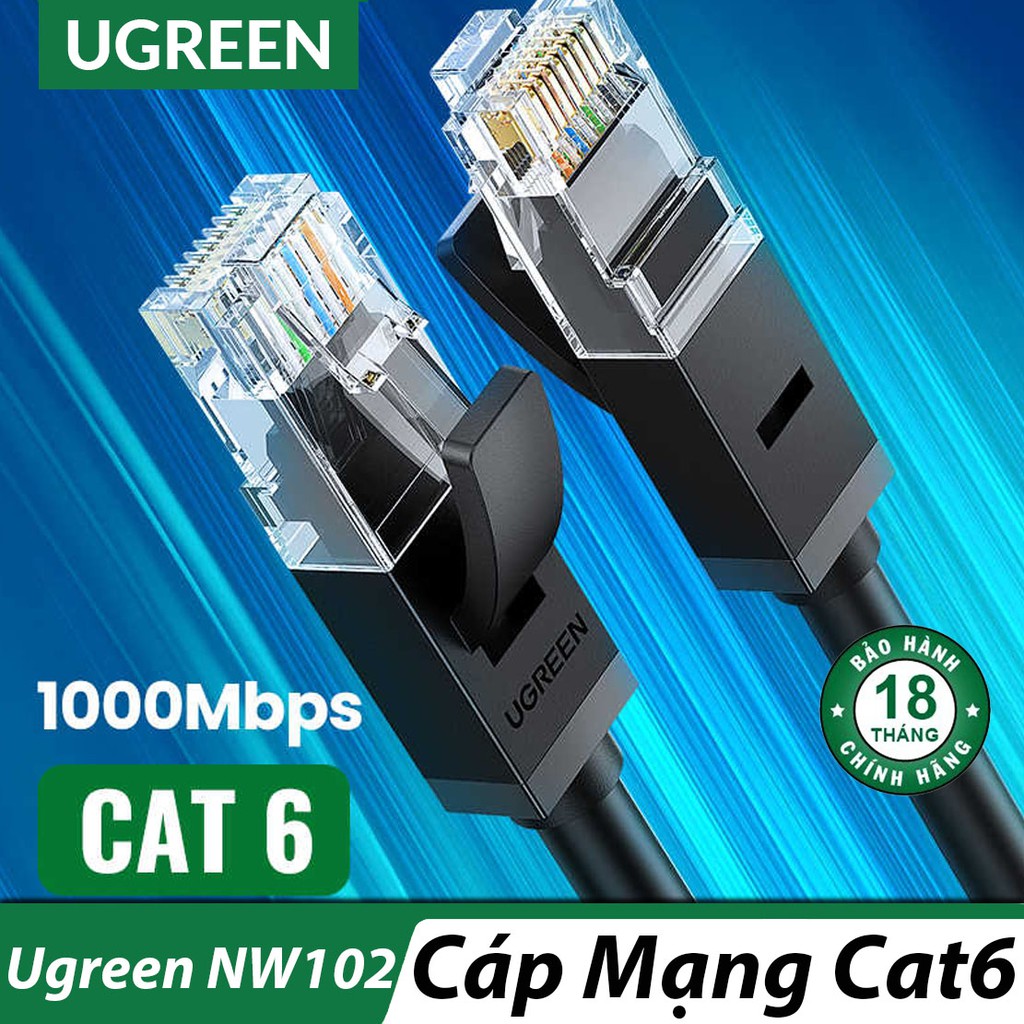 Dây Mạng Bấm Sẵn Cat6 Ugreen NW102 - Dài Từ 1M - 10M Support 1Gbps