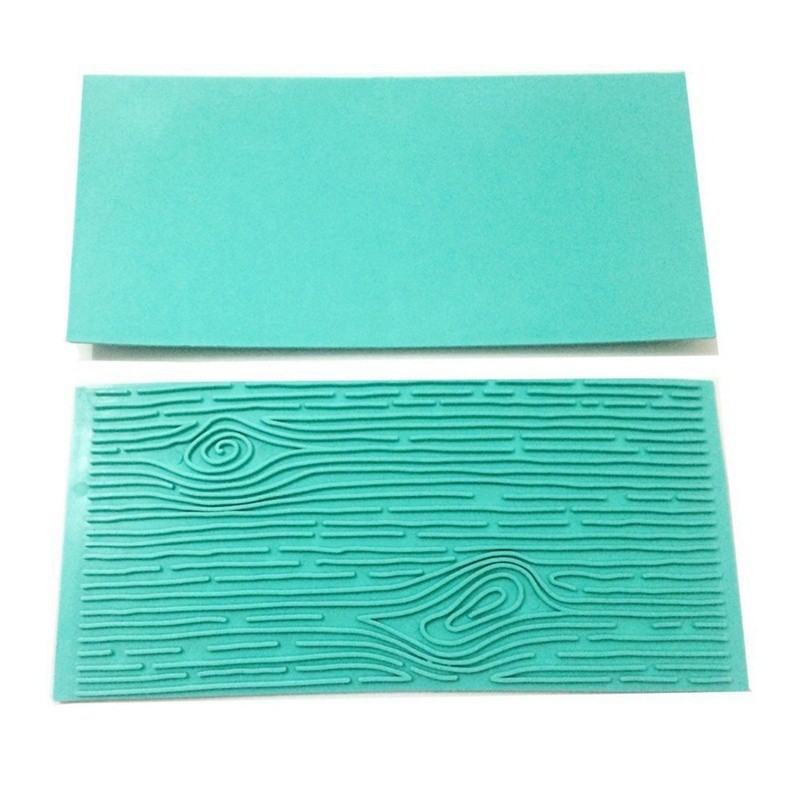 Set 2 khuôn làm bánh bằng nhựa họa tiết gạch và vỏ cây trang trí độc đáo đa dụng