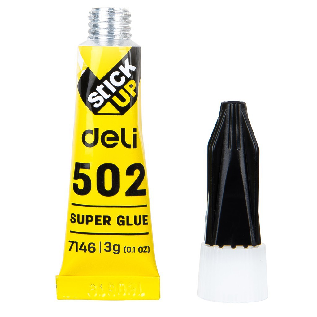 Keo dán 502 DELI E7146 đa năng dán giày dép, túi xách gốm sứ siêu chắc lọ 3g - Puno Official Store