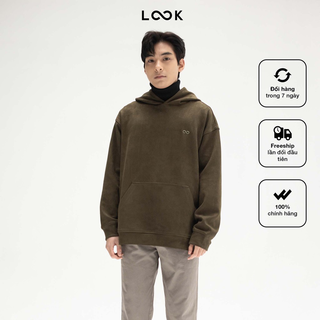 Áo hoodie basic da lộn LOOK SUEDUE HOODIE | BigBuy360 - bigbuy360.vn