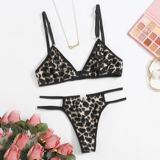 Set Áo Ngực & Quần Lót G-String Họa Tiết Da Báo