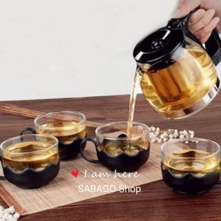 BỘ ẤM CỐC THỦY TINH pha trà có màng lọc