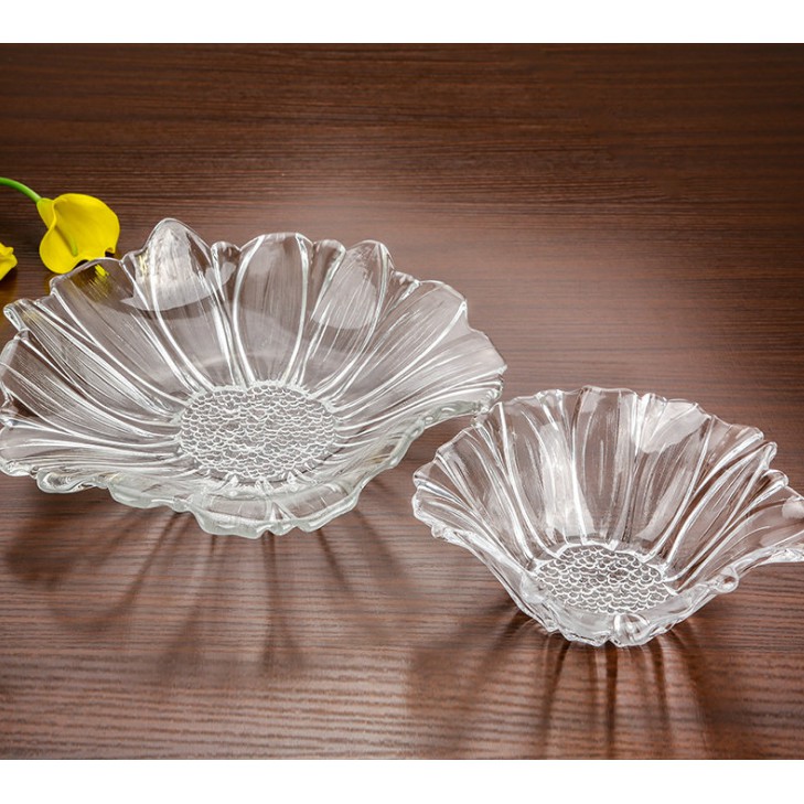 Combo 2 Khay thủy tinh pha lê đựng bánh kẹo, hoa quả