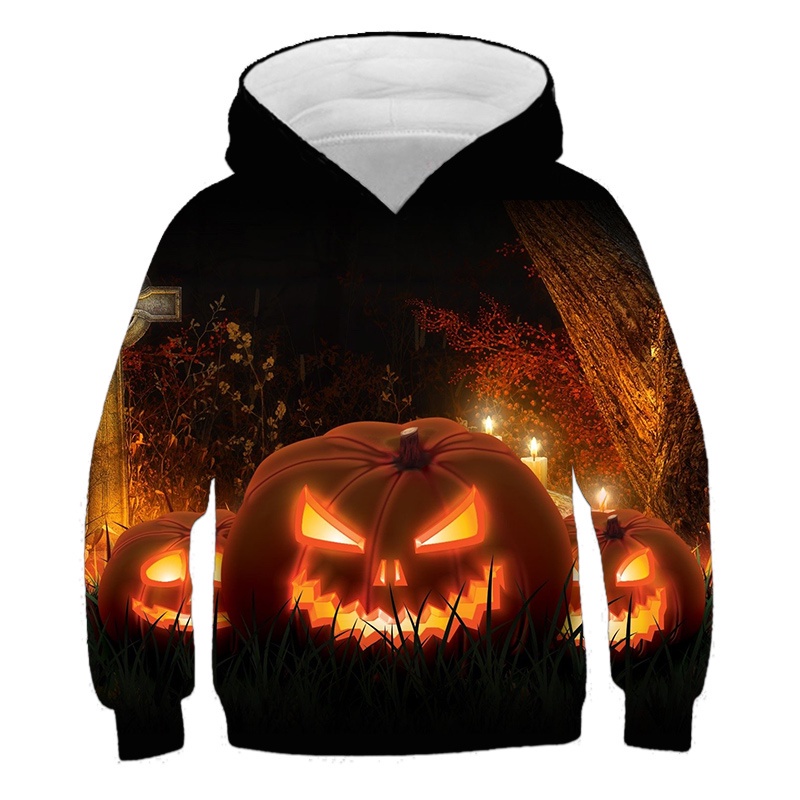 Áo Hoodie In Hình Halloween 3D Thời Trang Mùa Thu Dành Cho Trẻ Em