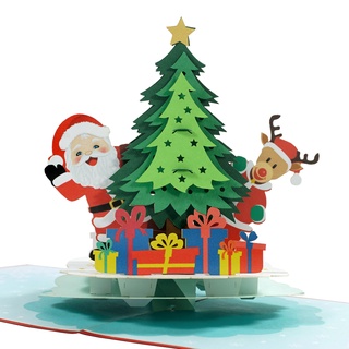 Thiệp nổi 3D handmade giáng sinh cute panda, christmas pop-up card nhiều mẫu độc đáo, thiệp nổi HMG