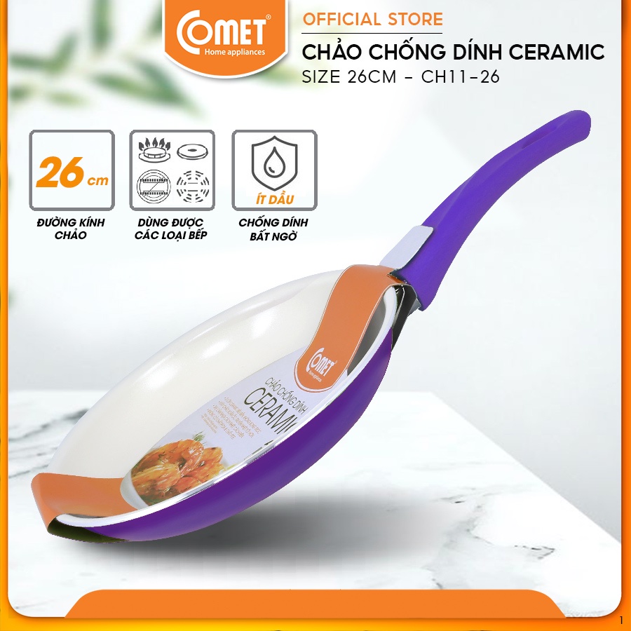 [LIFEMC11M2ADP -12% đơn 250K] Chảo chống dính ceramic Comet CH11-26