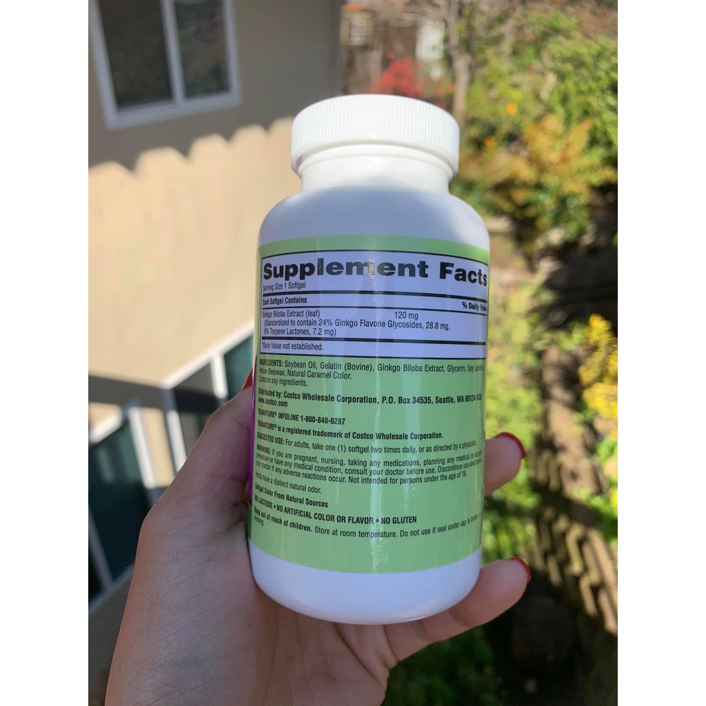 Viên uống bổ não Ginkgo Biloba date 2025 340 viên tăng cường trí nhớ giảm căng thẳng - EDS Hàng Mỹ