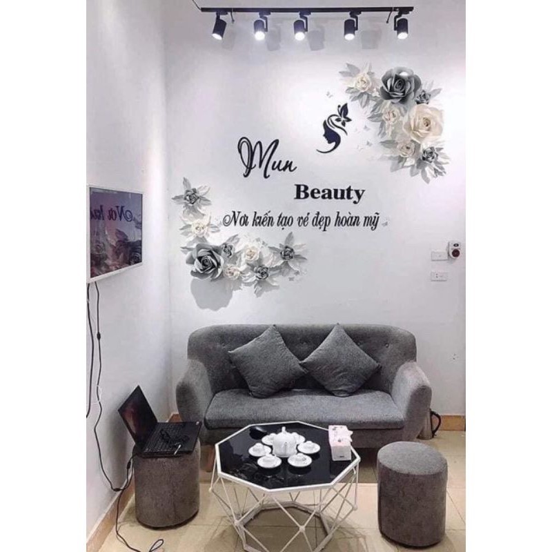 Sét hoa giấy trang trí tiệm nail mi spa chữ giá riêng