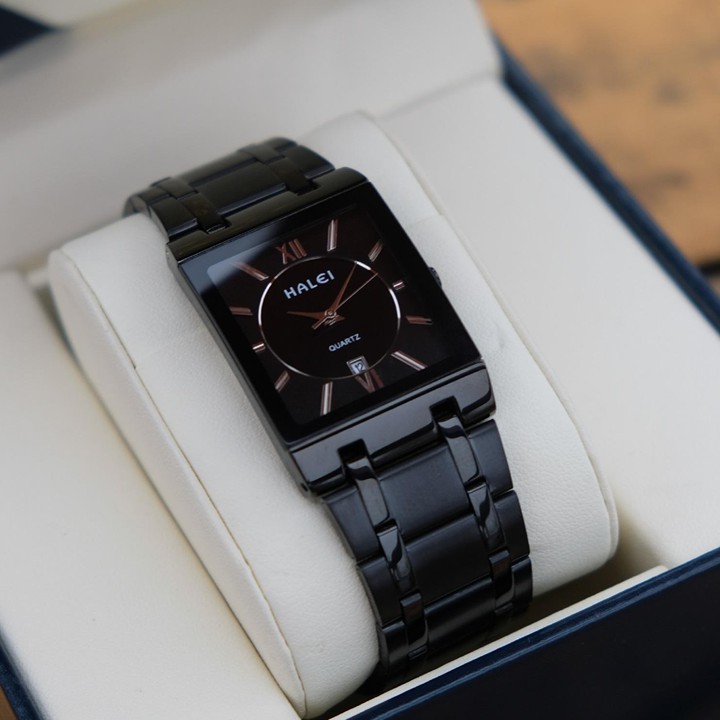 [ Free Ship ]Đồng Hồ Nam Chính Hãng HALEI Cao Cấp Mặt Vuông màu đen | BigBuy360 - bigbuy360.vn