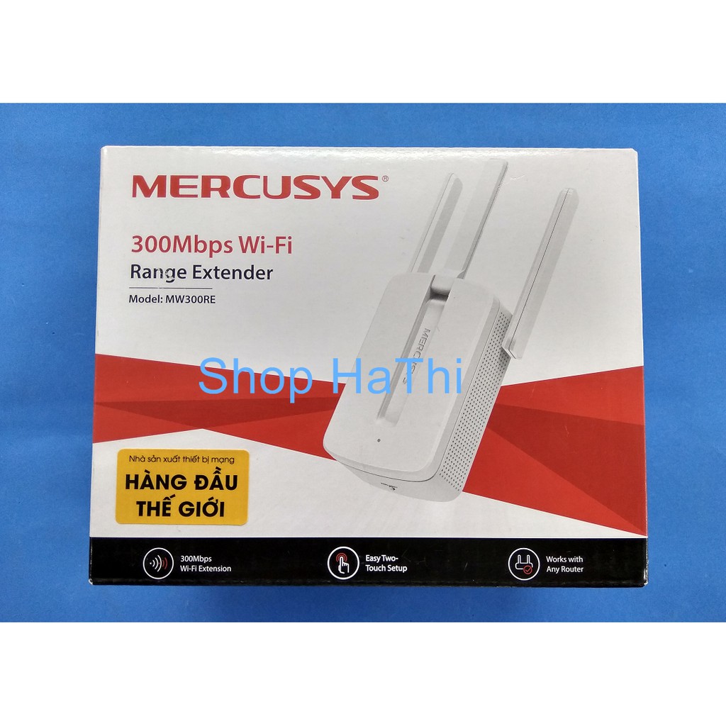 Bộ kích sóng wifi 3 râu tốc độ 300Mbps Mercusys MW300RE-Hàng chính hãng