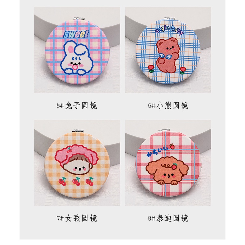 Gương gập mini hai mặt bỏ túi , họa tiết hoạt hình tiện lợi cực dễ thương LILA G2M