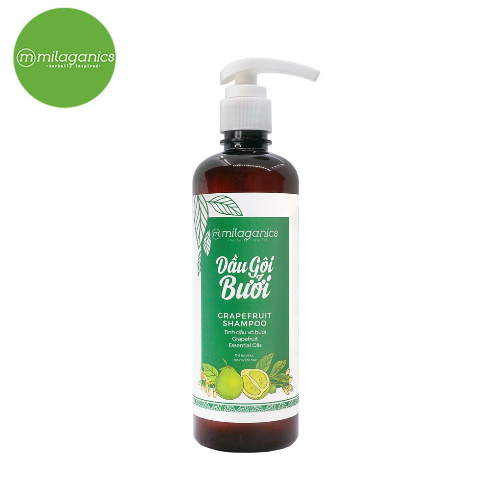 Dầu Gội Bưởi - Ngăn Ngừa Rụng Tóc, Kích Thích Mọc Tóc Milaganics (500ml / Chai)