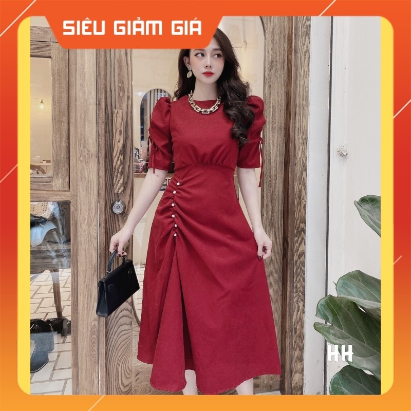 Váy Dài Nhung Đỏ 💎FREESHIP💎 Đầm Nhung Tay Lỡ - HÀNG THIẾT KẾ | BigBuy360 - bigbuy360.vn