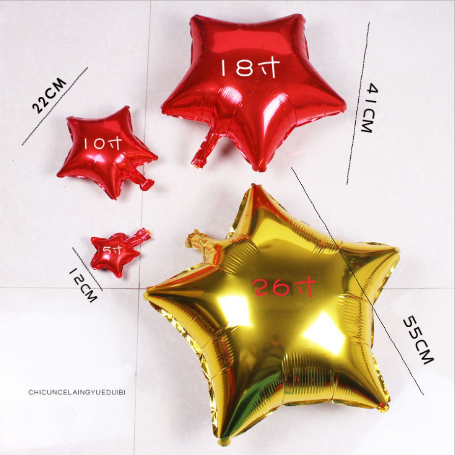 Bong Bóng Nhôm Hình Ngôi Sao Dùng Cho Tiệc Sinh Nhật, Đám Cưới, Kích Thước 18 Inch