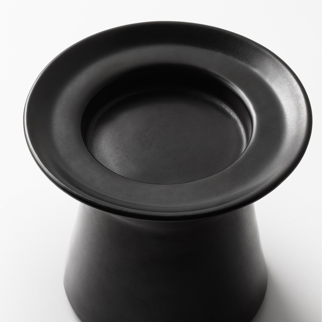 Chân Đế nến gốm đen IKEA SINNESRO | Black Ceramic Candle holder