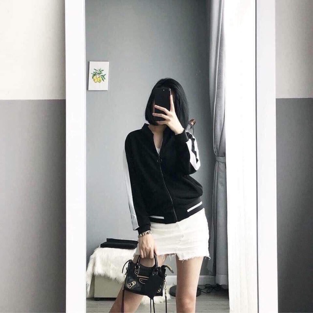 [YY] BÁN SỈ ÁO BOMBER KHOÁ PHỐI VIỀN TRẮNG | BigBuy360 - bigbuy360.vn
