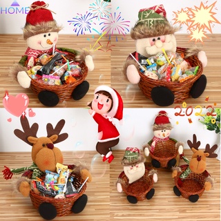 Giỏ tre đựng bánh kẹo phong cách giáng sinh đáng yêu