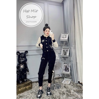 Bộ Nhung Tăm Dày Dặn Có Mũ