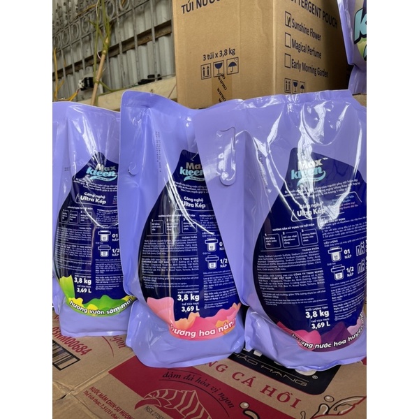 Túi Nước Giặt Max Kleen Có 3 Mầu Như Hình 3,8kg