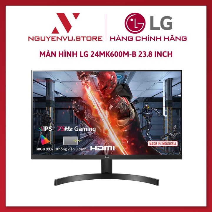 Màn hình LG 24MK600M-B 23.8 inch (FHD/IPS/75Hz/5ms/250nits/HDMI+VGA) - Hàng chính hãng
