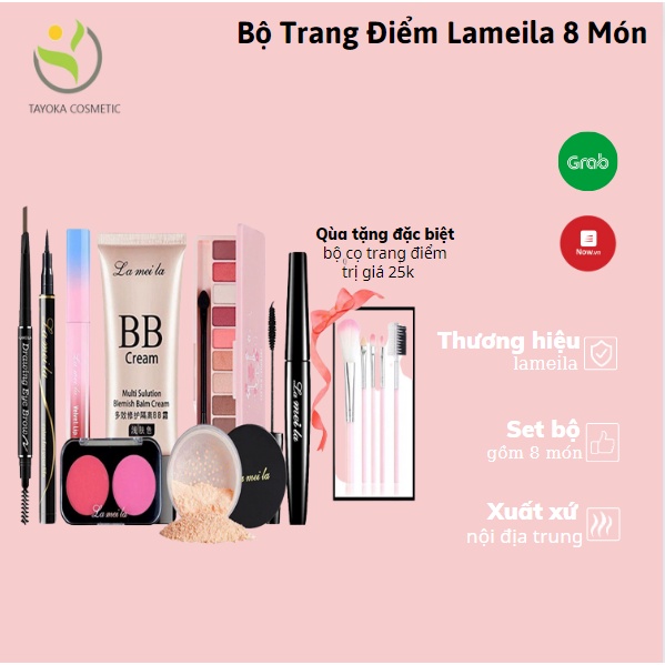 Bộ trang điểm đầy đủ 💙KÈM QUÀ TẶNG💙 LAMEILA 8 món cho phái đẹp set trang điểm chuyên nghiệp TAYOKA TK-96