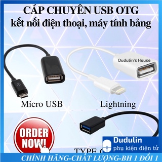 Cáp chuyển OTG, OTG USB kết nối bàn phím, chuột, mọi thiết bị với điện thoại, máy tính bảng...