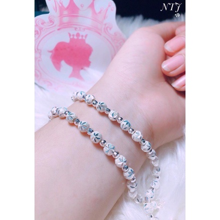 Lắc tay nữ bi phay hoa thị chuẩn bạc ta - Kho sỉ bạc Nhất Linh