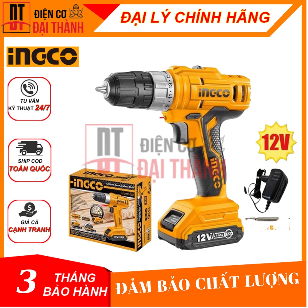 Máy khoan pin dùng pin Lithum 12V INGCO CDLI1221