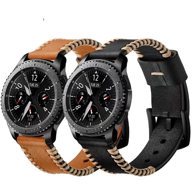 Dây Da Thay Thế Cho Đồng Hồ Samsung Gear S3 S2 Classic Frontier 22mm Galaxy Watch 46 42mm Huawei Watch Gt2 Amazfit